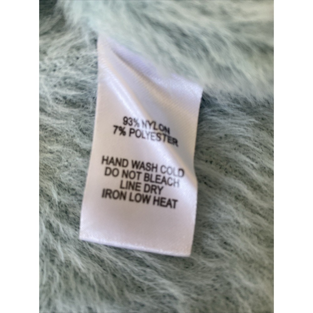 Lulus Crop Sweater Womens Extra Small Teal Soft Fuzzy Oversized Fluffy Y2K - Picture 11 of 12